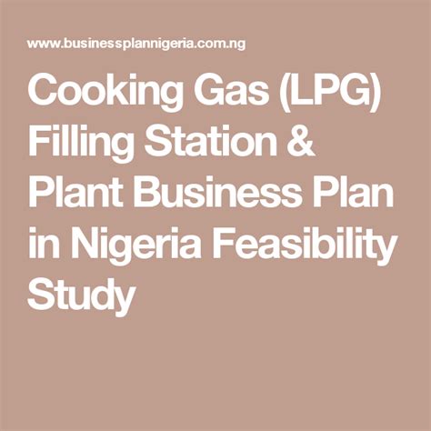 feasibility study on cooking gas business